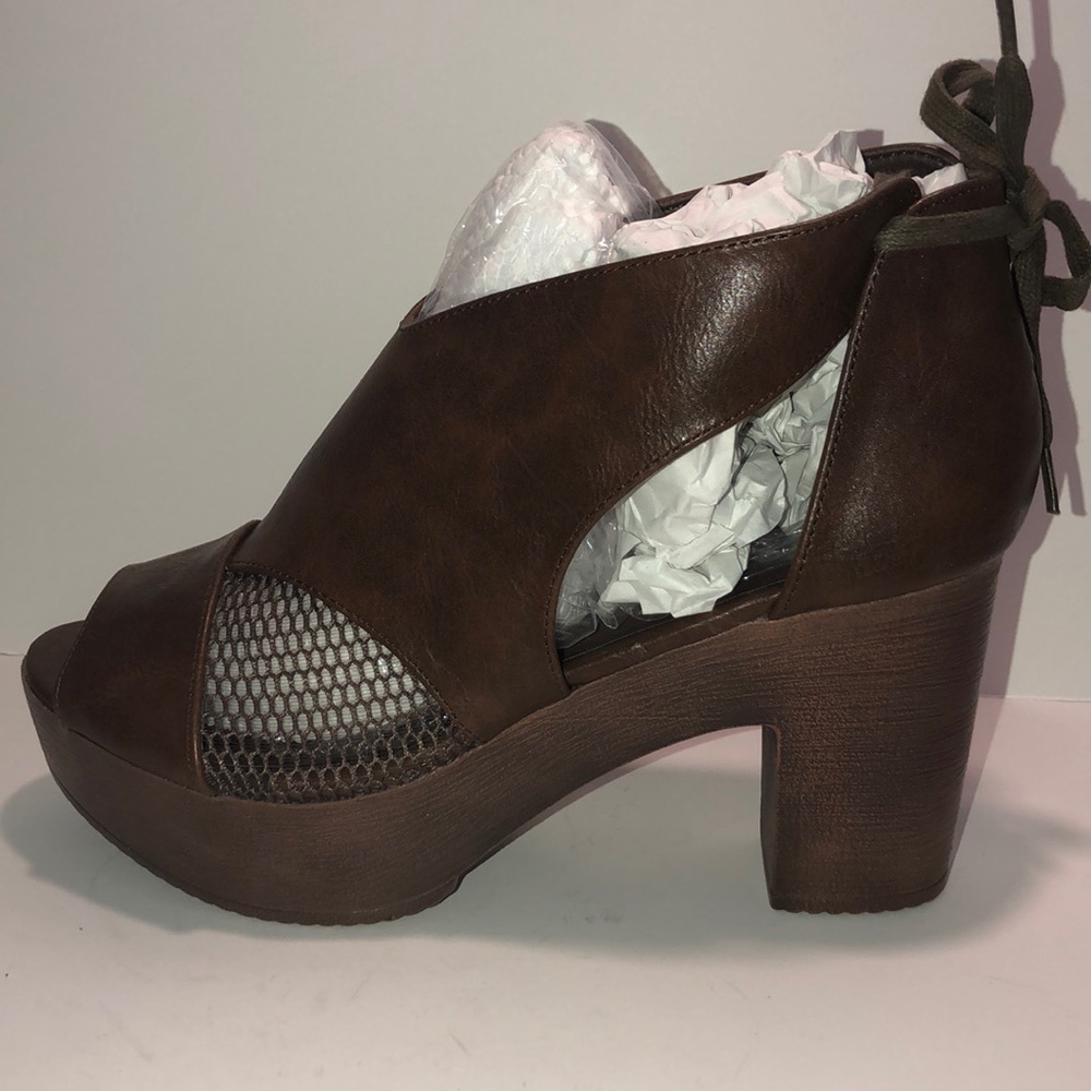 Brown Open Toe Heel